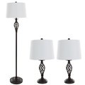 Lavish Home Lavish Home 72-LMP3001 Spiral Cage Design Table & Floor Lamp - Set of 3 72-LMP3001